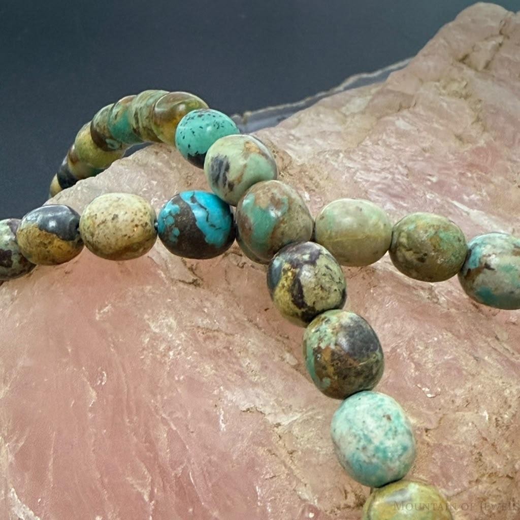 Desert Rose Trading Sterling Silver Graduated Turquoise Beads Necklace For Women