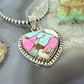 Sterling Silver Southwestern Style Cotton Candy Heart Pendant For Women