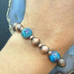Southwestern Style 4-8mm Copper Navajo Pearl Beads &10mm Jasper Stretch Bracelet For Women