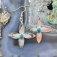 Gary Custer Sterling Silver Tufa Cast Turquoise Flower Dangle Earrings For Women