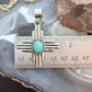 Sterling Silver Southwestern Style Oval Mohave Turquoise Unisex Zia Pendant #1