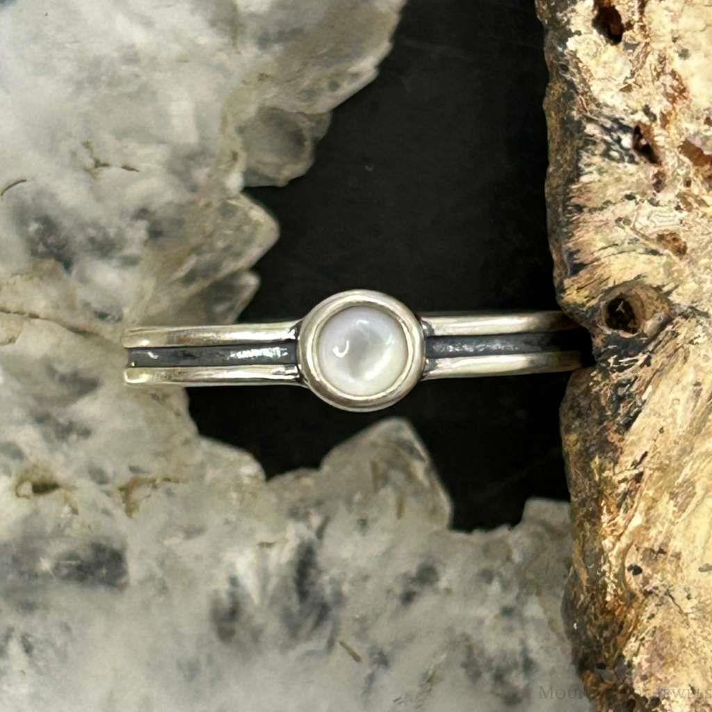 Carolyn Pollack Sterling Silver Rounded Moonstone Slim Ring For Women