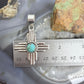 Sterling Silver Southwestern Style Rounded Mohave Turquoise Unisex  Zia Pendant #1