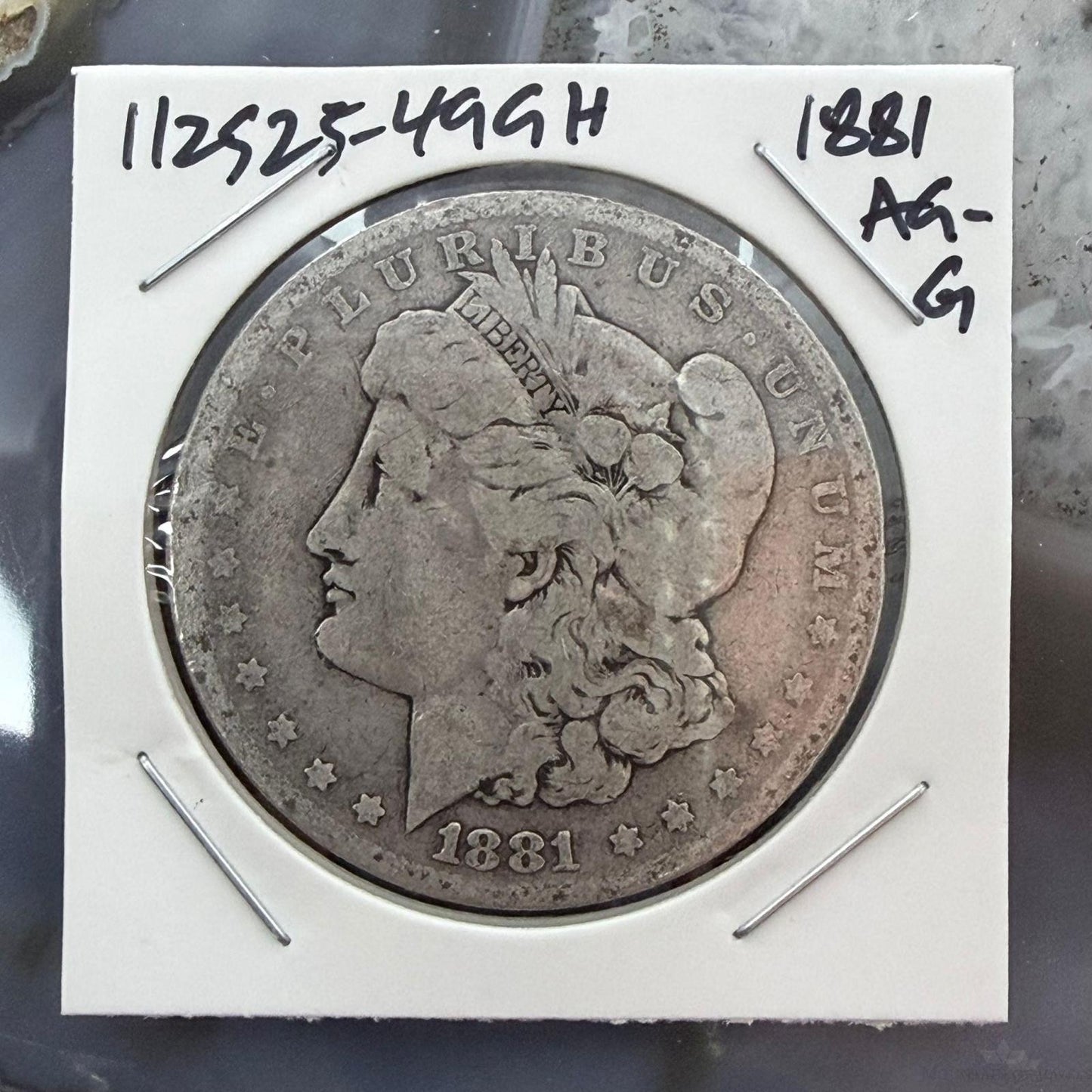US 1881 90% Morgan Silver Dollar AG-G #112525-49GH