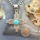 Sterling Silver Southwestern Style Rounded Mohave Turquoise Unisex Zia Pendant