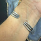 Sterling Silver Southwestern Style Oval Chrysocolla Decorated Bracelet For Women