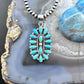 Sterling Silver Southwestern Style Turquoise Decorated Cluster Pendant For Women