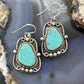 Sterling Silver Southwestern Style Turquoise Decorated Dangle Earrings For Women #1