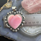 Jeff James Sterling Silver Large Pink Conch Decorated Heart Pendant For Women