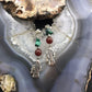 Carolyn Pollack Sterling Silver Malachite & Carnelian Father Christmas Dangle Earrings For Women