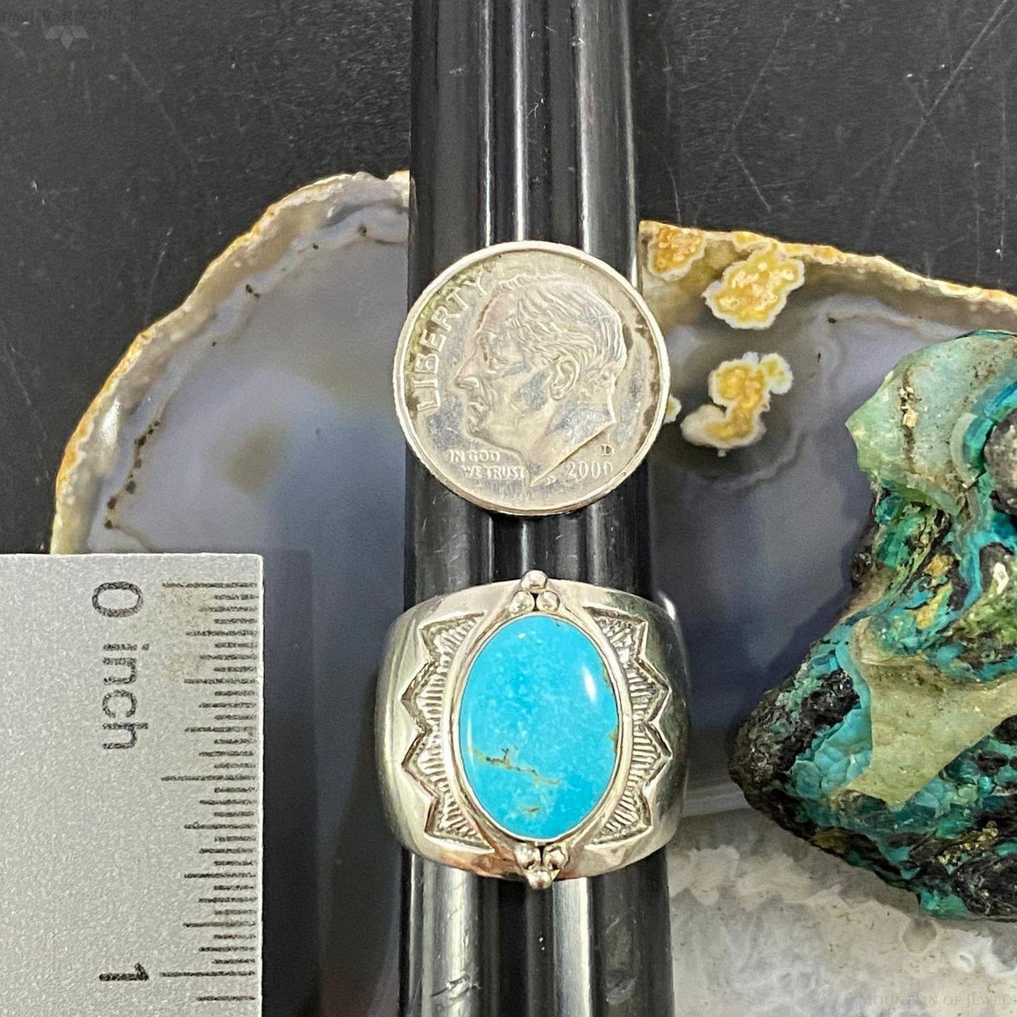 Carolyn Pollack Southwestern Style Sterling Turquoise Shield Ring Size Variety