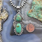 Sterling Silver Southwestern Style Long Turquoise Decorated Pendant For Women