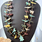 Vintage Sterling Silver 2 Strands Various Carved Fetish 24" Necklace For Women