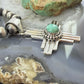 Sterling Silver Southwestern Style Teardrop Mohave Turquoise Unisex Zia Pendant
