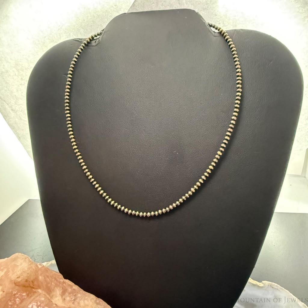 Southwestern Style 3mm Copper Navajo Pearl Round Bead 16"-18" Necklace For Women