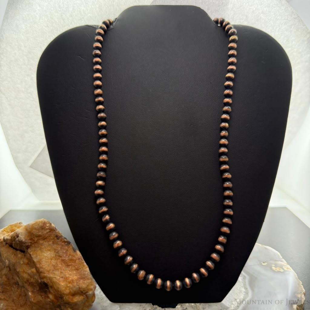 Copper Navajo Pearl Beads 6 mm Length 20"-24" Necklace For Women