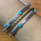 Carolyn Pollack Sterling Silver, Brass, Turquoise 3 Bangle Bracelet Set For Women