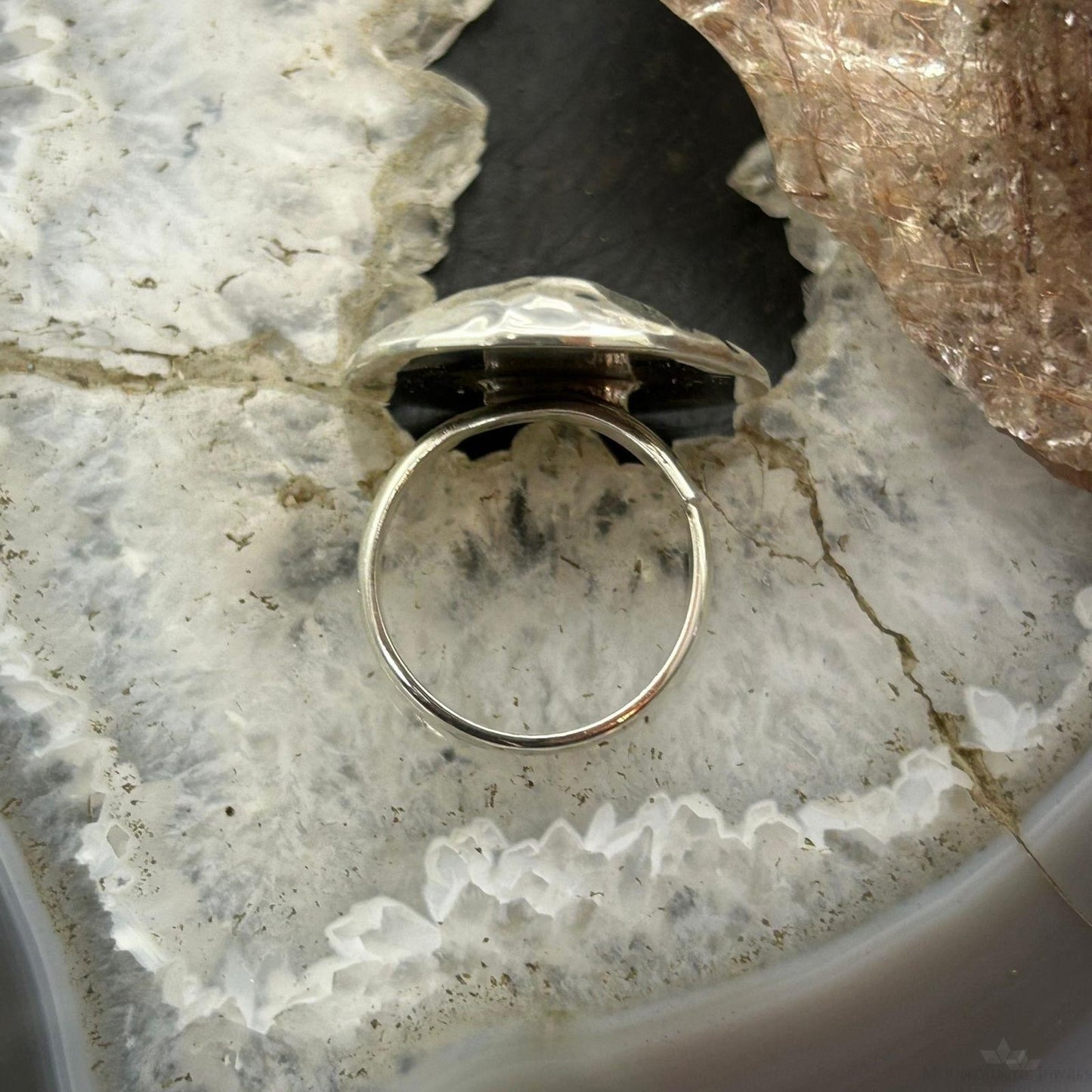 Sterling Silver Hammered Triangular Fashion Ring Sz 6.5 For Women, Taxco Mexico