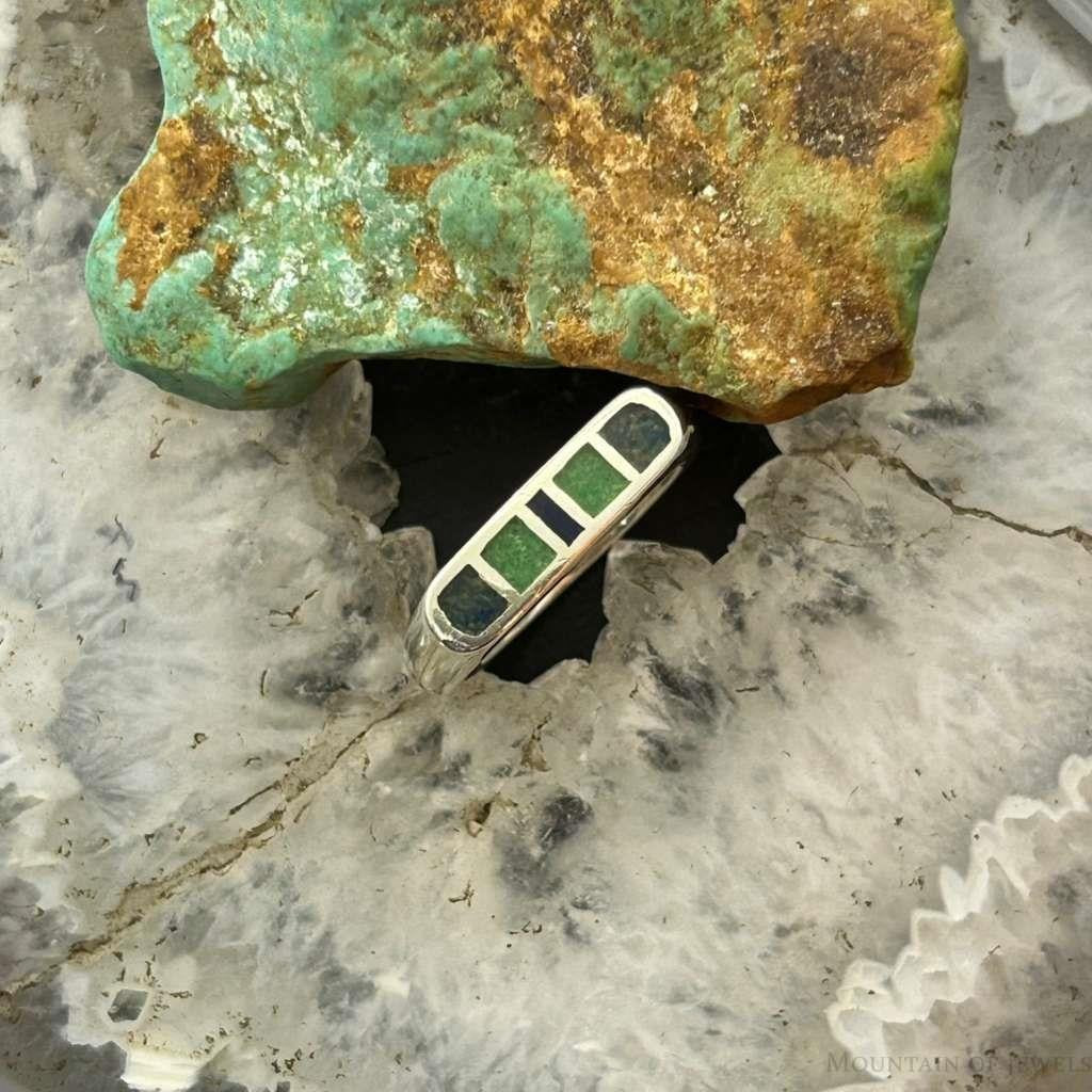 Carolyn Pollack Sterling Silver Chip Inlay Lapis & Turquoise Ring For Women