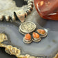 Genuine 1918 90% Silver Mercury Dime Coin w/Teardrop Orange Spiny Oyster Pendant