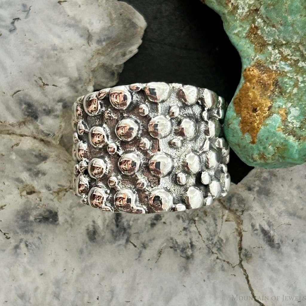 Sterling Silver Rounded Silver Balls Fashion Ring Size 6.5 For Women