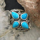 Carolyn Pollack Sterling Silver 4 Sleeping Beauty Turquoise Decorated Cluster For Women