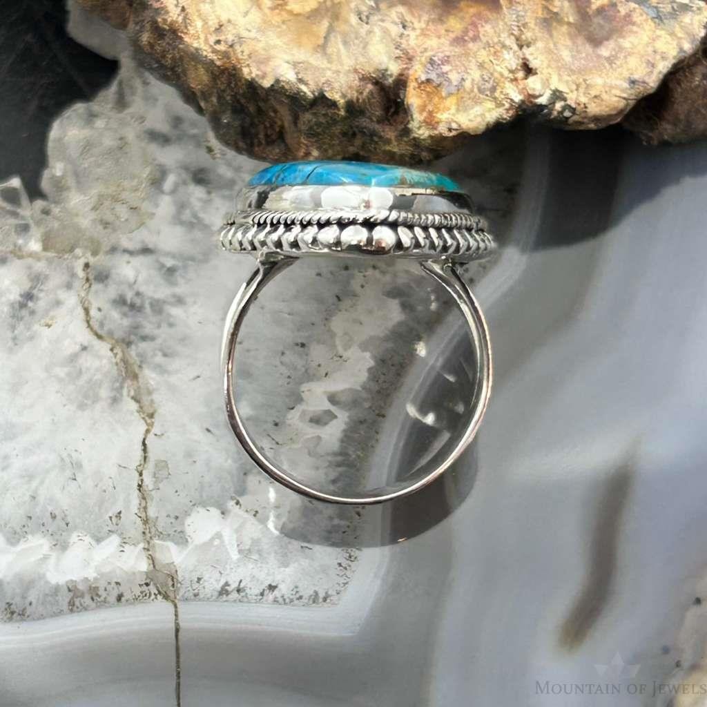 Sterling Silver Southwestern Style Teardrop Shattuckite Ring Size 7 For Women