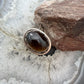 Sterling Silver Southwestern Style Oval Tiger's Eye Decorated Ring Size 8 For Women