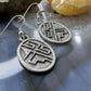 Noah Pajarito Santo Domino Sterling Silver Tufa Cast Native Design Dangle Earrings For Women