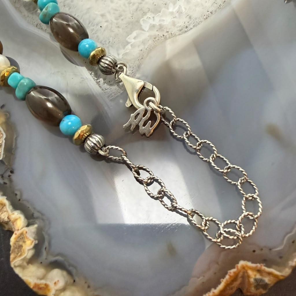 Carolyn Pollack Sterling Silver Multistone Beads 28"-32" Necklace For Women