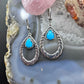 Carolyn Pollack Sterling Silver Teardrop Sleeping Beauty Turquoise Hoop Dangle Earrings For Women