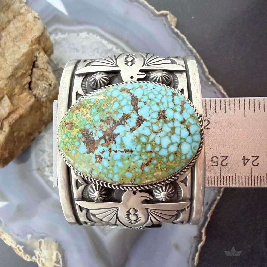 Albert Jake Navajo Native American Sterling Silver High Grade Turquoise Unisex Bracelet