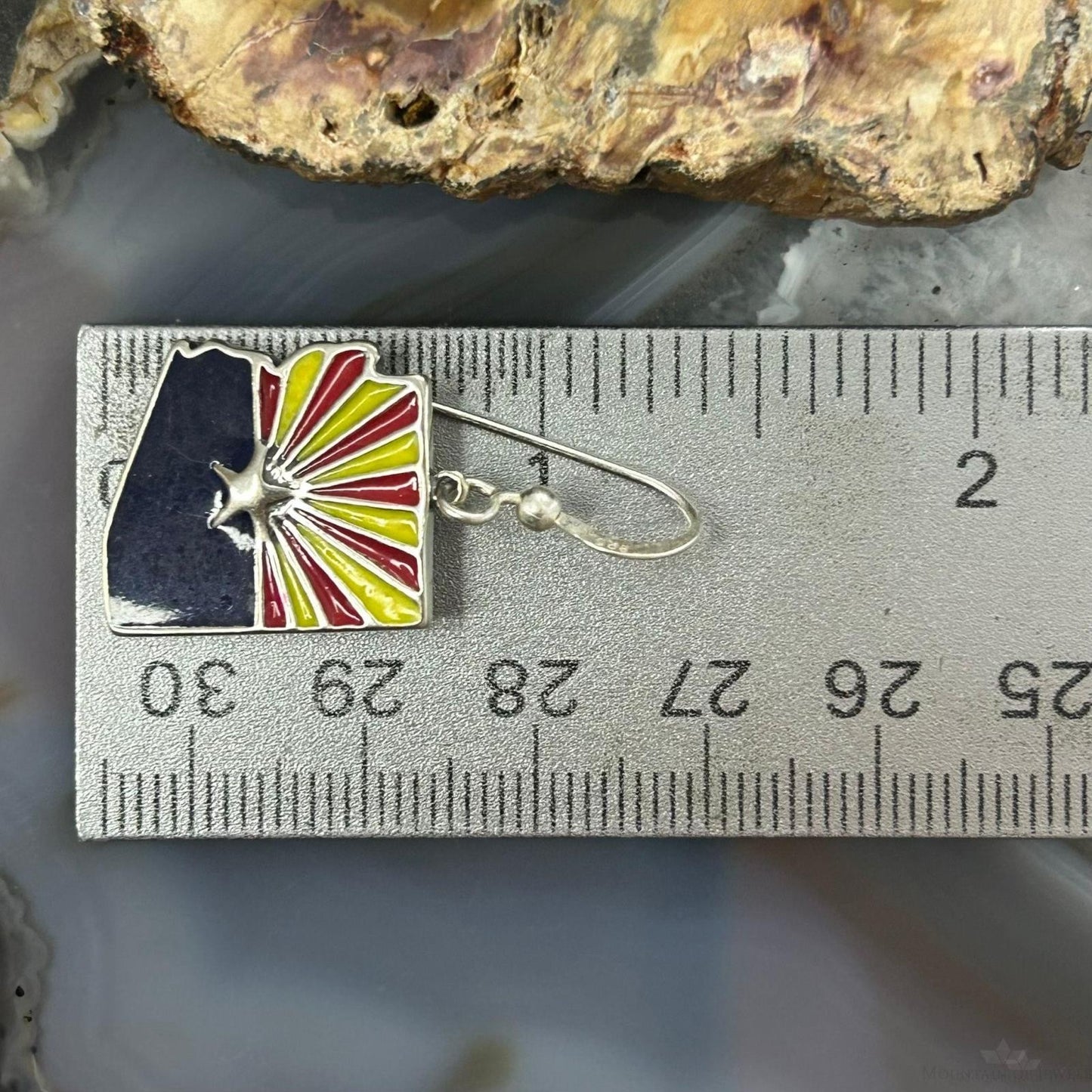 Carolyn Pollack Sterling Silver Arizona Enamel Double Sided Dangle Earrings For Women