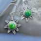 Sterling Silver Turquoise Flower Dangle Earrings For Women