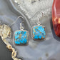 Sterling Silver Southwestern Style Blue Copper Turquoise Dangle Earrings For Women