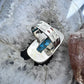 Sterling Silver Southwestern Style Blue Copper Turquoise Ring Size 9.25 For Women