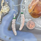 Anthony Gatewood Sterling Silver & Malachite Bead Feather Dangle Earrings For Women