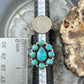 Sterling Silver Southwestern Style Mohave Turquoise Cluster Ring Size 8 For Women