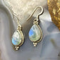 Sterling Silver Southwestern Style Teardrop Moonstone Decrated Dangle Earrings For Women