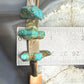 Vintage Silver Native American Chunky Turquoise w/Abalone 21" Necklace For Women