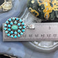 Sterling Silver Southwestern Style Rounded Turquoise Round Cluster Pendant For Women