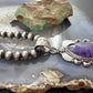 Sterling Silver Southwestern Style Teardrop Charoite Decorated Pendant For Women