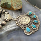 Sterling Silver Southwestern Style 1942 Mercury Dime & Kingman Turquoise Pendant