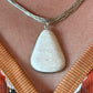 Vintage Sterling Silver Multi Stand Liquid Silver Necklace w/Howlite Pendant