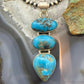 Sterling Silver Southwestern Style 3 Kingman Turquoise Pendant For Women