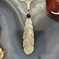 Anthony Gatewood Sterling Silver Onyx Beads Feather Pendant For Women