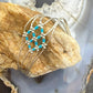 Sterling Silver Liquid Silver & Turquoise Woven Beaded 7" Bracelet For Women