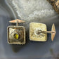 Anthony Kee Native American Sterling Silver Square Cufflinks w/Peridot For Men