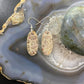 Sterling Silver Oval Fossilized Coral Slab Dangle Earrings For Women #055