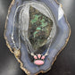 Native American Sterling Silver Teardrop & Oval Pink Conch Pendant W/Necklace For Women